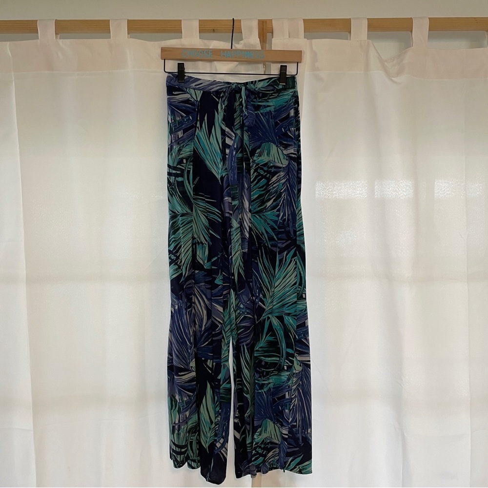 Wrap style tropical print Women's Pants